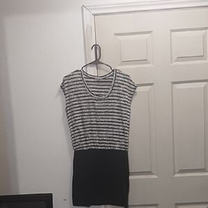 Charlotte Russe Striped Black and Gray Dress